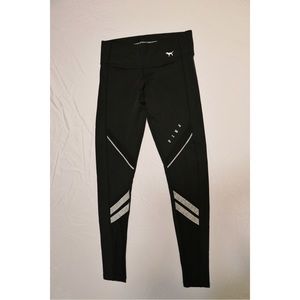 VS-PINK black leggings with mesh detail